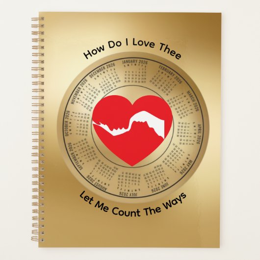 2026 Calendar Lovers' How Do I Love Thee Planner プランナー手帳 (正面)