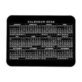 2026 Calendar Magnet Black マグネット