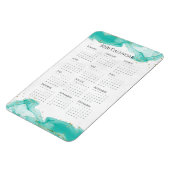 2026 Calendar Marbled Waves Tropical Teal and Gold マグネット (左側)