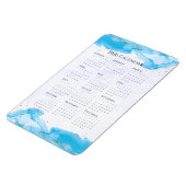 2026 Calendar Marbled Waves Tropical Turquoise マグネット (左側)