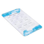 2026 Calendar Marbled Waves Tropical Turquoise マグネット (右側)
