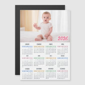 2026 Calendar Modern Custom Photo Magnet (正面/裏面)
