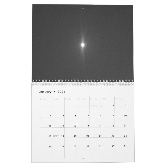 2026 Calendar moon 2026 カレンダー (1月 2026)