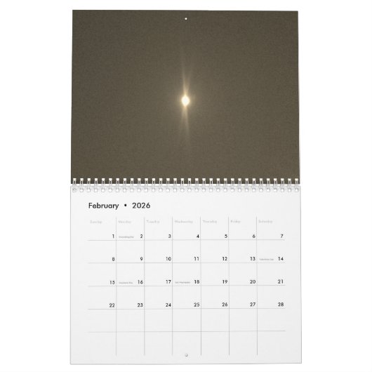 2026 Calendar moon 2026 カレンダー (2月 2026)