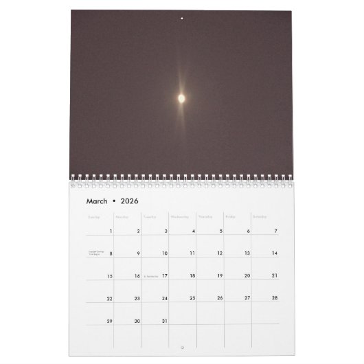 2026 Calendar moon 2026 カレンダー (3月 2026)