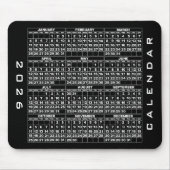 2026 Calendar Mousepad Black マウスパッド (正面)