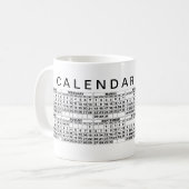 2026 Calendar Mug Black White コーヒーマグカップ (正面左)