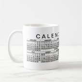 2026 Calendar Mug Black White コーヒーマグカップ (左)