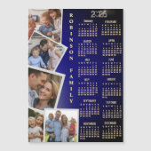 2026 Calendar Navy White Gold 5 Photo Collage (正面)
