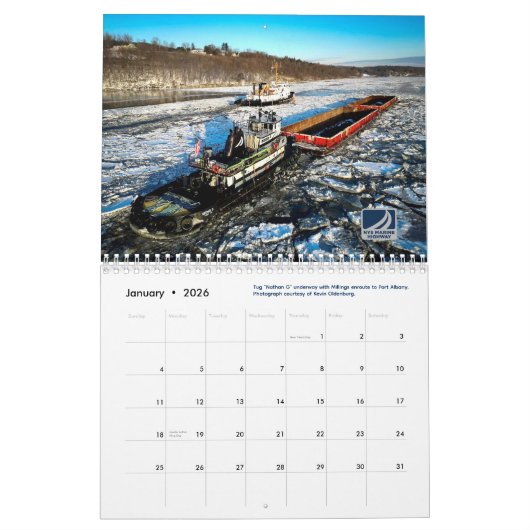 2026 Calendar - NYS Marine Highway カレンダー (1月 2026)