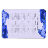 2026 Calendar Ocean Blue Marbled Waves マグネット (横)