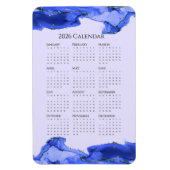 2026 Calendar Ocean Blue Marbled Waves  マグネット (縦)