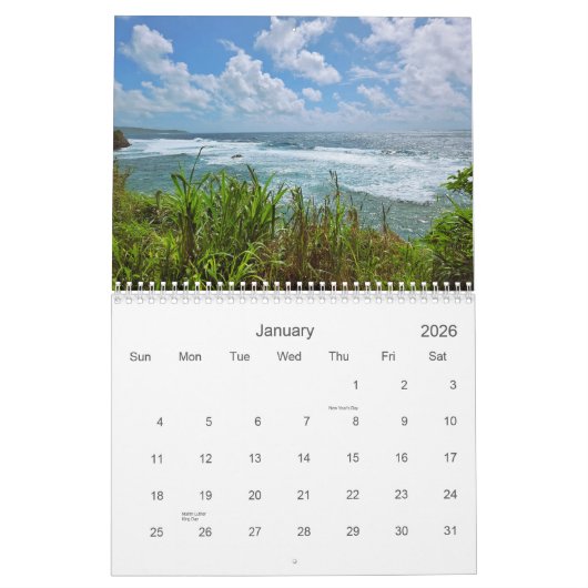 2026 Calendar Ocean Views  カレンダー (1月 2026)