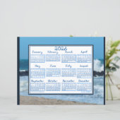 2026 Calendar Ocean Waves Beach Rocks Fabric Font (スタンド正面)