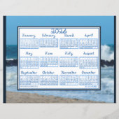 2026 Calendar Ocean Waves Beach Rocks Fabric Font (正面)