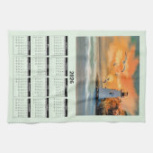 2026 Calendar of a White Lighthouse in Sunset キッチンタオル (横)
