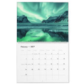 2026 Calendar of Aurora Borealis Artwork カレンダー (2月 2027)