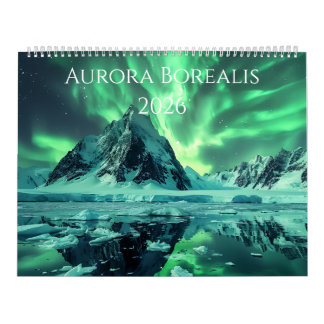 2026 Calendar of Aurora Borealis Artwork カレンダー