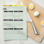 2026 Calendar of Beautiful Yellow Sunflower キッチンタオル (四つ折り)