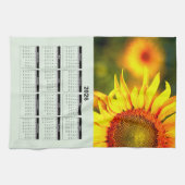 2026 Calendar of Beautiful Yellow Sunflower キッチンタオル (横)