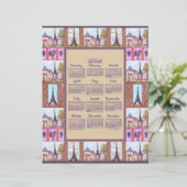 2026 Calendar Paris Eiffel Tower Pointillism Art (スタンド正面)