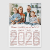 2026 Calendar Photo Custom Color Christmas Card (正面)