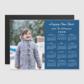 2026 Calendar Photo Happy New Year Blue Magnet (正面/裏面)