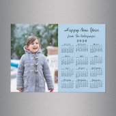 2026 Calendar Photo Happy New Year Light Blue