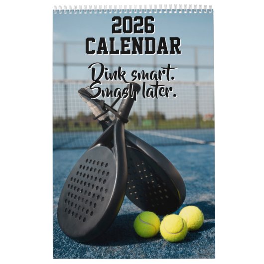 2026 Calendar Pickleball Funny Quotes Dink Paddle カレンダー (カバー)