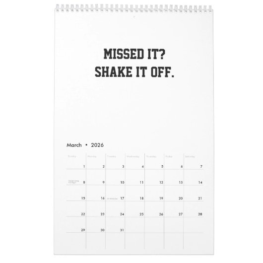 2026 Calendar Pickleball Funny Quotes Dink Paddle カレンダー (3月 2026)