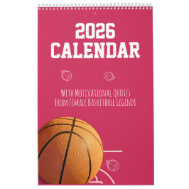 2026 Calendar Pink  Basketball For Teen Girl Women カレンダー