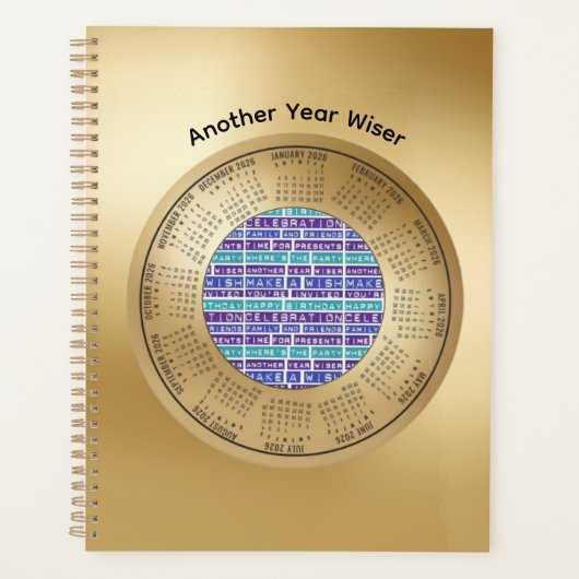 2026 Calendar Planner quote Another Year Wiser プランナー手帳 (正面)