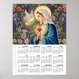2026 Calendar, Sacred Heart of Mary / Devotion ポスター