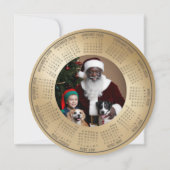2026 Calendar Santa with Boy and Dogs Holiday Card シーズンカード (裏面)
