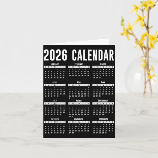 2026 Calendar Shirt 26 Calendar 2026 カード (黄色い花)