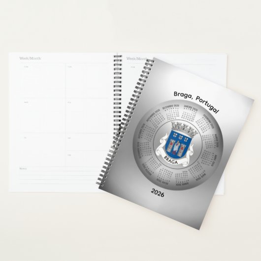 2026 Calendar Silver Planner Braga Portugal プランナー手帳 (ディスプレー)