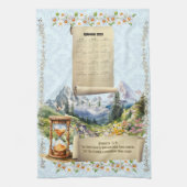 2026 Calendar Towel Alps Mountains Proverbs キッチンタオル (縦)