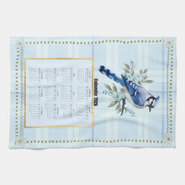 2026 Calendar Towel Bluejay 2 キッチンタオル