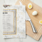 2026 Calendar Towel  Floral Horse and Butterfly キッチンタオル (四つ折り)