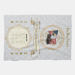 2026 Calendar Towel God Bless America 250 Years キッチンタオル