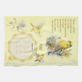 2026 Calendar Towel Goldfinch Trust in the Lord  キッチンタオル