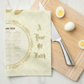 2026 Calendar Towel In God We Trust キッチンタオル (四つ折り)