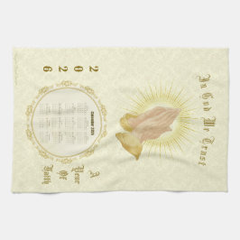 2026 Calendar Towel In God We Trust キッチンタオル
