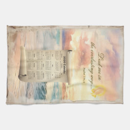 2026 Calendar Towel Inspirational Psalm 139 キッチンタオル