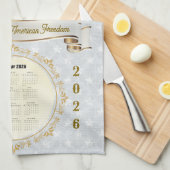 2026 Calendar Towel Let Freedom Ring 250 Years キッチンタオル (四つ折り)