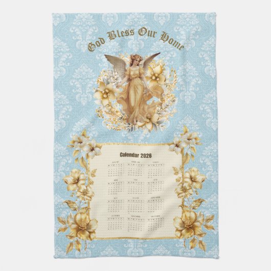 2026 Calendar Towel Pretty Guardian Angel  キッチンタオル (縦)