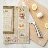 2026 Calendar Towel Saturday Morning Tea Time キッチンタオル (四つ折り)