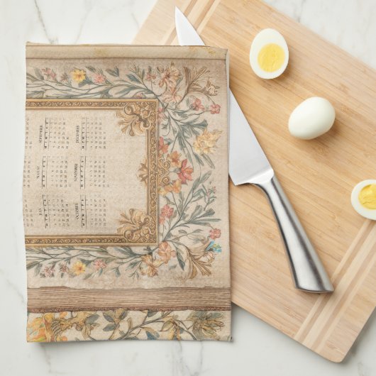 2026 Calendar Towel Ten Commandments Monastic  キッチンタオル (四つ折り)