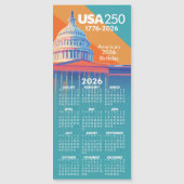 2026 Calendar USA 250 Capital Dome America (正面)
