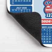 2026 Calendar - USA 250 Red White Blue マウスパッド (コーナー)